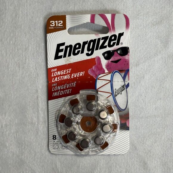 Energizer (8-Pack) Sz 312 Made in USA (8) Hearing Aid Batteries NEW - Picture 1 of 5